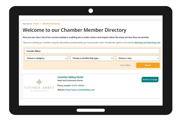 Chamber of Commerce + Full Destination Coventry Membership